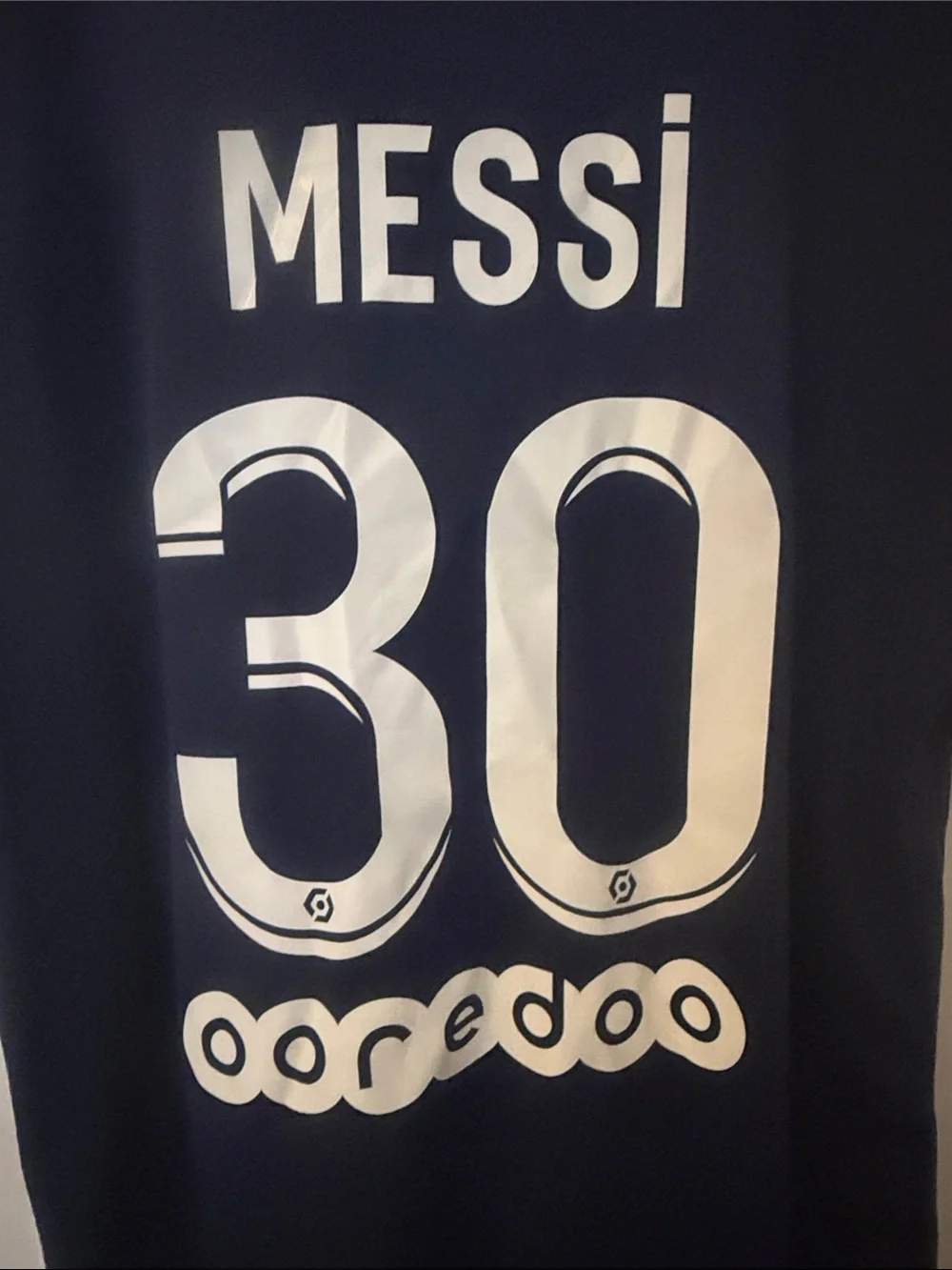 Messi Short-Sleeve Navy Soccer Jersey with Red/White Trim